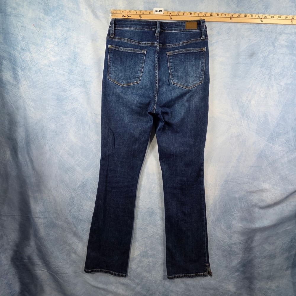 Judy Blue High Rise Straight Leg Distressed Dark Wash Jeans Size 7/28 JB88290-R - Picture 6 of 8